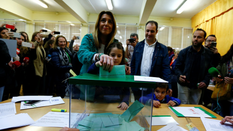 Susana Díaz vota en las elecciones andaluzas del 2D./REUTERS