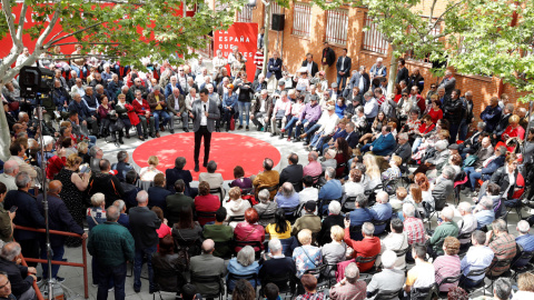 El presidente del Gobierno y candidato del PSOE para las elecciones del 28 de abril, Pedro Sánchez, en un acto de campaña electoral en Madrid. EFE/Ballesteros