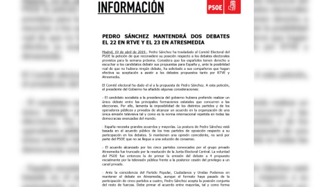 SÃ¡nchez rectifica y acepta los dos debates