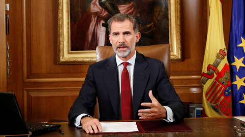 Felipe VI en su discurso tras los acontecimientos en Catalunya por el 1-O | Reuters