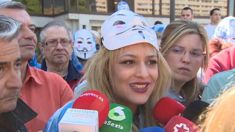 Melisa Domínguez en la sede okupada de Hogar Social.- EUROPA PRESS/Archivo