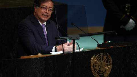 El presidente de Colombia, Gustavo Petro , ofrece un discurso en la Asamblea General de las Naciones Unidas (Nueva York), el 20 de septiembre de 2022.