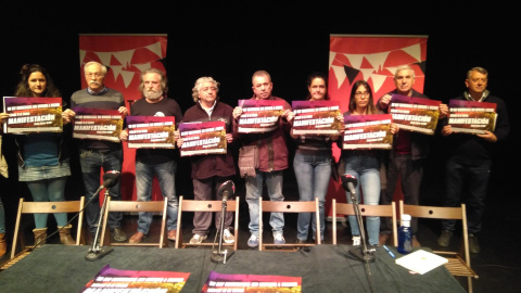 La presentació de la manifestació de Madrid d'aquest dissabte, 16 de març, contra el judici al Procés. EUROPA PRESS