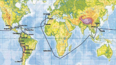 La ruta que siguió la Real Expedición Filantrópica de la Vacuna. / MEDICINA MILITAR