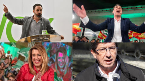 Candidatos y líderes políticos ultiman sus discursos en las elecciones andaluzas.