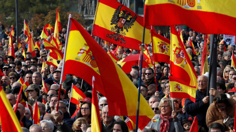 manifestación convocada por la Fundación para la Defensa de la Nación Española (DENAES)