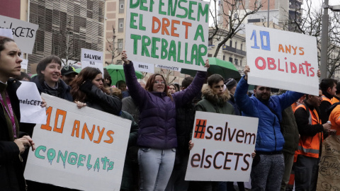 Protesta de treballadors del CET.