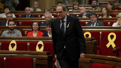 El president de la Generalitat, Quim Torra, en el Parlament de Catalunya.-REUTERS/ARCHIVO