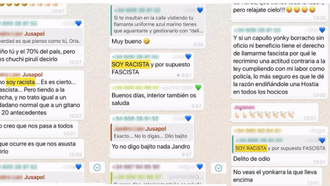 WhatsApps ultras en chats de la Policía Nacional.