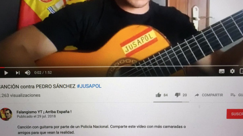 Difusión de Falangismo Youtube del vídeo de la Canción contra Pedro Sánchez.