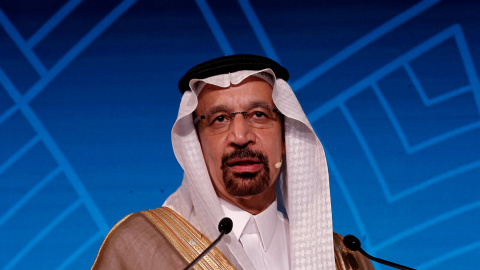 El ministro de Energía de Arabia Saudí, Khalid al-Falih, en un acto en Nueva Delhi. REUTERS/Adnan Abidi