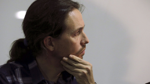 Pablo Iglesias, en la presentación del documento económico de Podemos. EFE