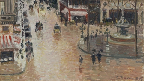 'Rue Saint-Honoré por la tarde. Efecto de lluvia', de Camille Pissarro. / MUSEO THYSSEN-BORNEMISZA