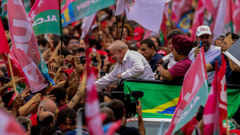 9/10/22 El candidato presidencial Lula da Silva en un acto de campaña en Belo Horizonte (Brasil), a 9 de octubre de 2022.