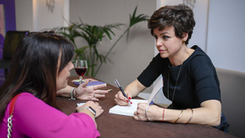 Cristina Villanueva, durante la entrevista./NURIA CORONADO