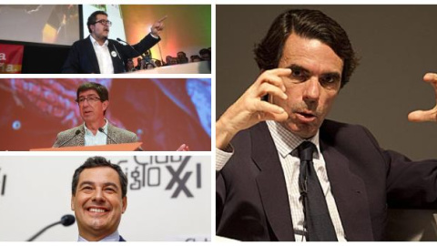 Aznar y los candidatos de Vox, Cs y PP en Andalucía