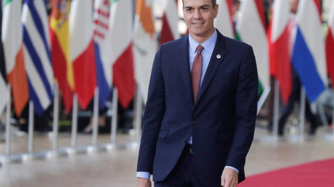 El presidente del Gobierno español, Pedro Sánchez, a su llegada a la cumbre del Consejo Europeo./EFE