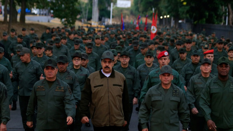 02/05/2019 - El presidente de Venezuela, Nicolás Maduro, durante una marcha del Ejército en Caracas. / REUTERS