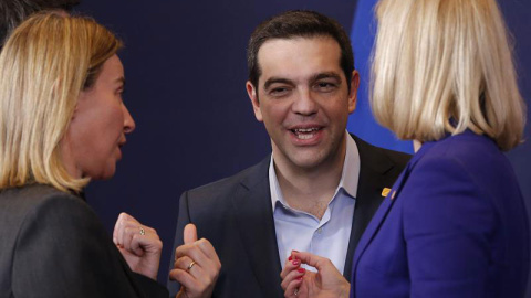 El primer ministro griego, Alexis Tsipras en Bruselas. / EFE