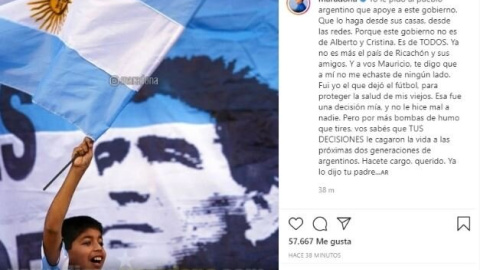 Publicación eliminada de la cuenta de Instagram de Diego Maradona.