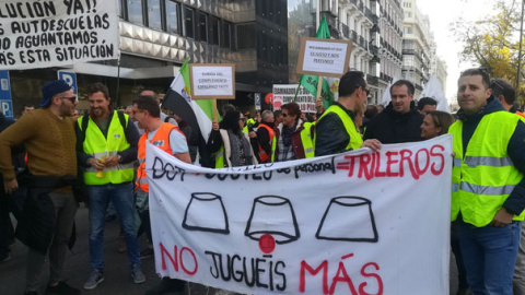 Manifestación de examinadores de tráfico celebrada este lunes en Madrid. / EP