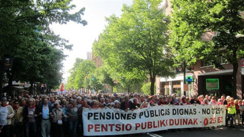 Aspecto de una de las manifestaciones que se han celebrado en las capitales vascas. (EP)