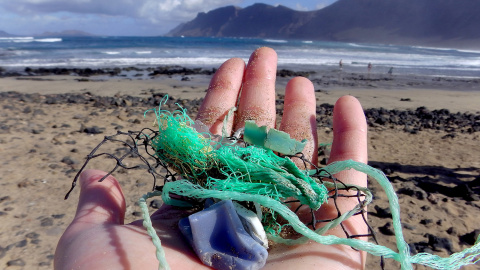 Restos plásticos recogidos en una playa de Canarias durante el estudio realizado en 192 países costeros sobre la contaminación del mar por materiales derivados del petróleo. /MALIN JACOB