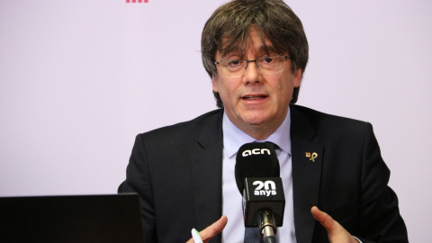 Carles Puigdemont a la roda de premsa de l'ACN.