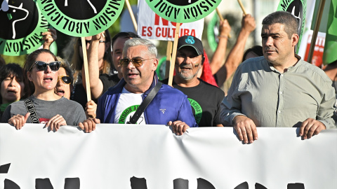 Jorge Javier Vazquez participa junto a un grupo de personas en una manifestación antitaurina en Madrid, a 24 de septiembre de 2022.