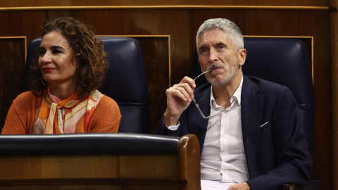 El ministro de Interior, Fernando Grande-Marlaska, durante una sesión plenaria en el Congreso de los Diputados, a 13 de octubre de 2022, en Madrid.