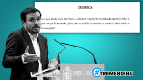 Alberto Garzón revela su sorpresa ante la pregunta de un grupo parlamentario sobre alimentación: "No termino de salir de mi asombro"