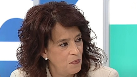 Laura Martín, durante un instante de su primera entrevista concedida a una televisión