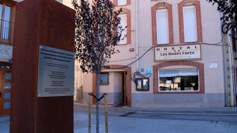 16/10/2022 - Monòlit a l'Espluga de Francolí en record de les víctimes de la riuada del 2019 de la Conca de Barberà.