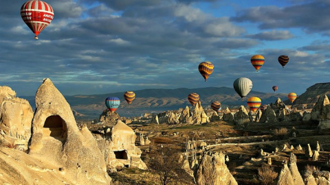 Vols en globus a la Capadòcia, a Turquia.