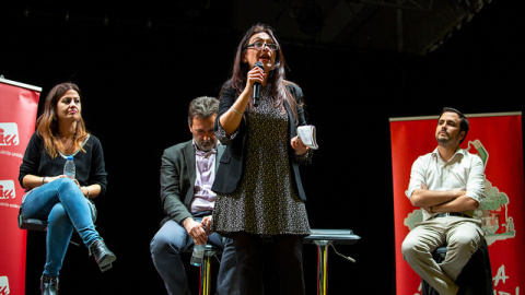 La candidata a la Comunidad de Madrid, Sol Sánchez, durante un acto de IU / IU