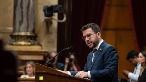 El presidente de la Generalitat, Pere Aragonès, comparece