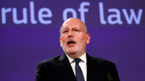 El vicepresidente de la Comisión Europea, el holandés Frans Timmermans, en una rueda de prensa en Bruselas. REUTERS/Francois Lenoir