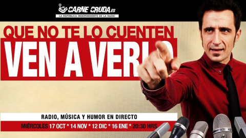 Carne Cruda celebra su 10º aniversario el 12 de diciembre con un programa especial, en vivo y en directo, en el Teatro Fígaro