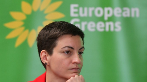 La candidata del Partido Verde Europeo, Ska Keller, en la rueda de prensa de presentación de su campaña. AFP/Emmanuel Dunand