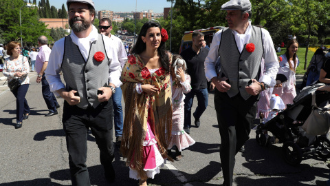 15/5/2019 La candidata de Vox a la Comunidad de Madrid, Rocio Monasterio, acompañada de su esposo, Iván Espinosa de los Monterios, y el candidato de Vox a la alcaldía de Madrid, Javier Ortega Smith.- EFE