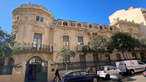 Fachada de la sede de Sociedad General de Autores y Editores (SGAE) en una imagen de archivo tomada en Madrid el 5 de enero de 2020.