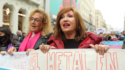 La presidenta de la Federación Plataforma Trans, Mar Cambrollé, durante una manifestación contra las agresiones al colectivo LGTBI-20/11/2021