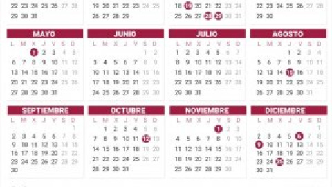 Calendario laboral 2024: estos son los festivos y puentes en España