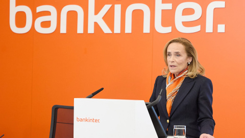 La consejera delegada de Bankinter, Gloria Ortiz, durante la presentación de los resultados del banco en el primero trimestre de 2024. E.P./Jesús Hellín