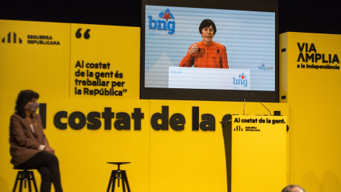 22/4/24 Ana Pontón interviene por videoconferencia en un acto de ERC, en una foto de archivo