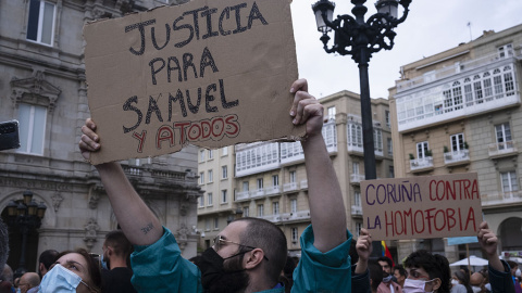 28/2/22 Manifestación en A Coruña contra la homofobia tras el asesinato de Samuel Luíz, que murió de una paliza el pasado 3 de julio