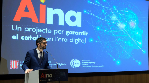 El conseller Puigneró, durant la presentació del projecte AINA