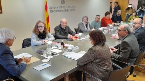 El conseller de Salut va presidir la reunió amb les patronals i els representants de CCOO, la UGT i el sindicat SATSE