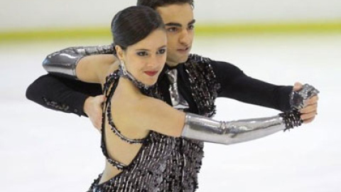 Sara Hurtado y Adriá Díaz, durante una competición. REUTERS