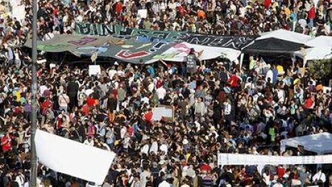 Concentración en la plaza de Catalunya.-